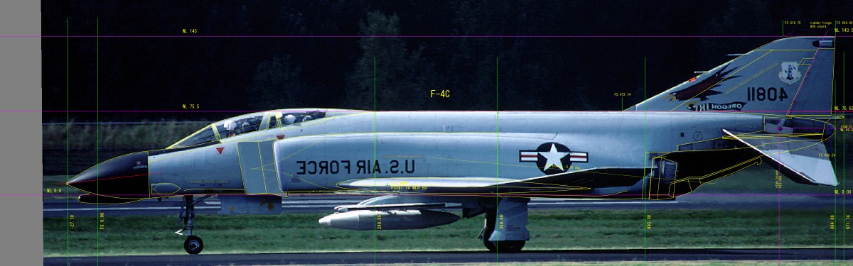 マクダネル・ダグラス F-4 ファントム 図面 McDonnell Douglas F-4 